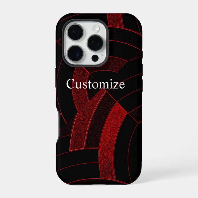 Coque iPhone chevrons rouges/noirs chic modernes (Verso)