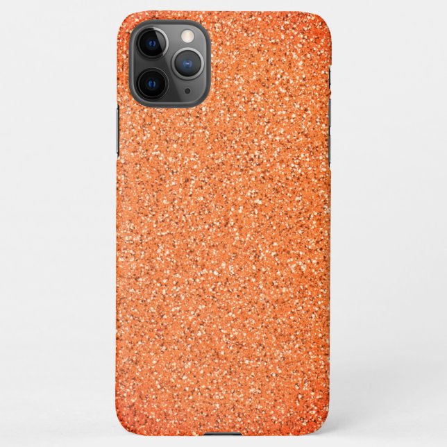Coque iPhone Chic Abstrait Orange Gold Gravel Moderne Élégant (Dos)