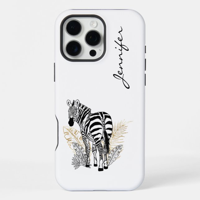 Coque iPhone Chic moderne Zebra iPhone (Verso)