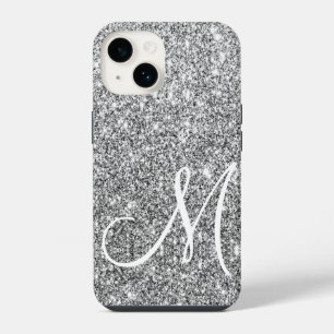Coque Pour iPhone 14 Chic Parties scintillant Argent Metallic brillant