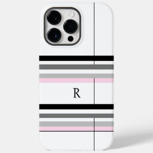 Coque Pour Pour iPhone 14 Pro Max Chic Simple Rose Noir Gris Blanc Monogramme person