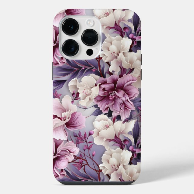 Coque iPhone Chic violet orchidée florale (Verso)