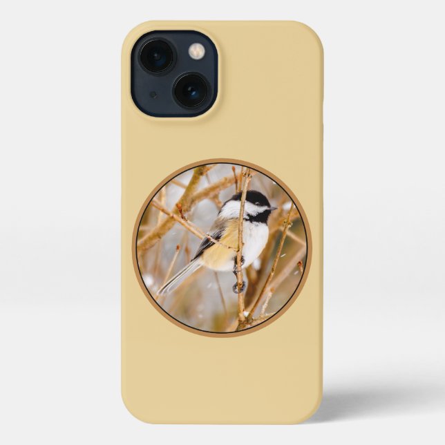 Coque iPhone Chickadee au plafond noir - Photo originale (Verso)