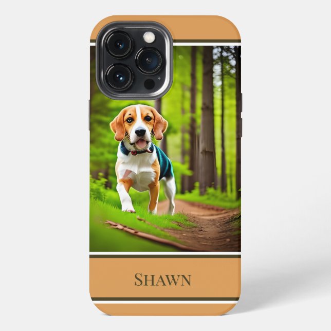 Coque iPhone Chien beagle dans Woods Rustique (Verso)