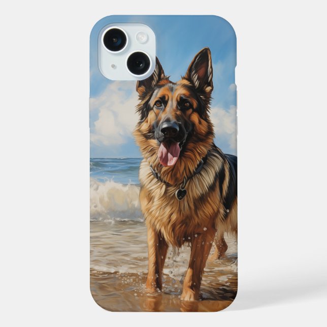 Coque iPhone chien berger allemand (Verso)