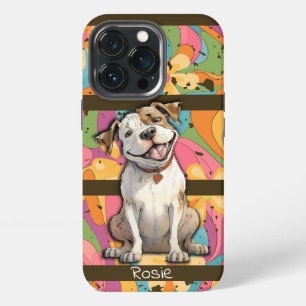 Etui iPhone 13 Pro Chien Bœuf Drôle Rétro Années 70 Personnalisé