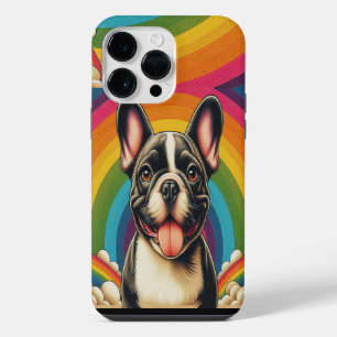 Coque Pour Pour iPhone 14 Pro Max Chien Bouledogue Français Stylisé Arc-en-Ciel Colo
