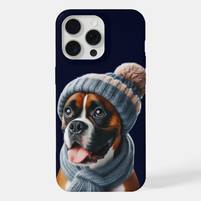 Coque iPhone Chien Boxer Nez Froids, Câlins Chauds (Verso)