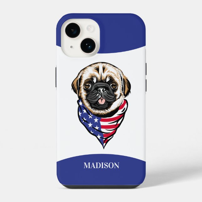Coque iPhone Chien carlin (Verso)