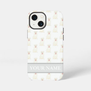 Etui iPhone 13 Mini Chien Carlin Blanc Personnalisé 