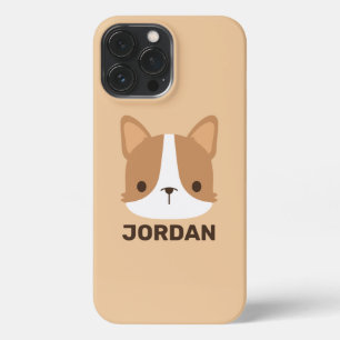 Etui iPhone 13 Pro Max Chien Corgi mignon avec nom personnalisé