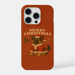 Coque iPhone 15 Pro Chien de berger allemand de Noël Chien de Noël San