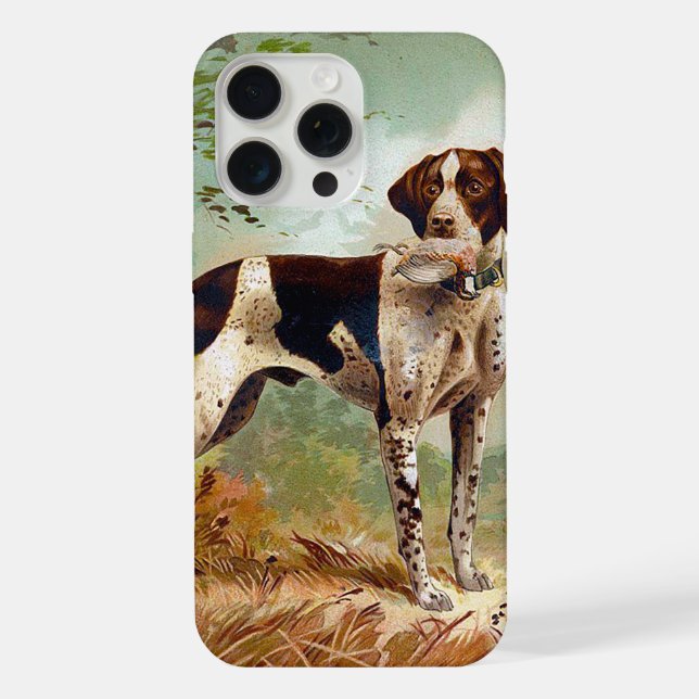 Coque iPhone Chien de chasse avec oiseau dans la bouche (Verso)