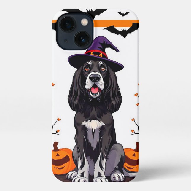 Coque iPhone Chien de dessin animé assis fièrement (Verso)