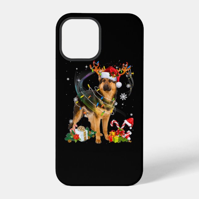 Coque iPhone Chien de Noël berger (Verso)