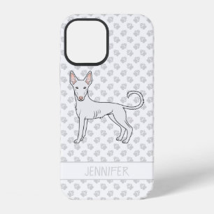 Coque iPhone 12 Chien de race Ibizan Hound à poil lisse blanc & no