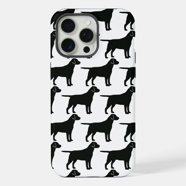 Coque iPhone Chien Lab noir (Verso)