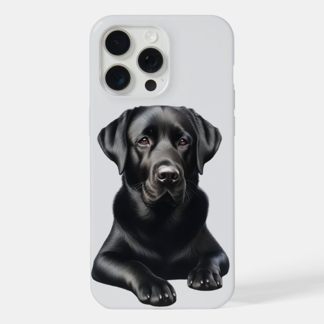 Coque iPhone Chien Labrador noir (Verso)