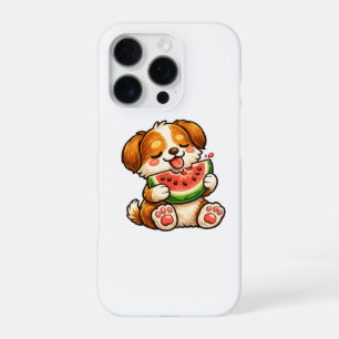 Coque iPhone 16 Pro Chien mignon pastèque