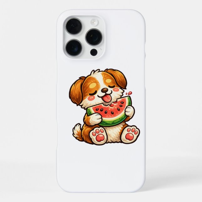 Coque iPhone Chien mignon pastèque (Verso)