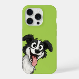 Coque iPhone 15 Pro Chien mignon vert citron