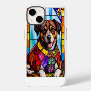 Coque Pour iPhone 14 Chien Orné d'un Collier Coloré