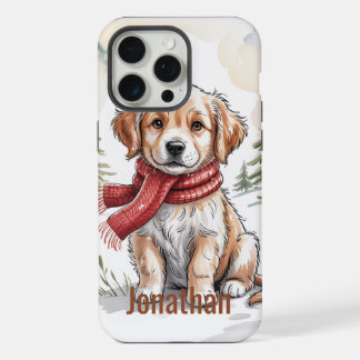 Coque iPhone 15 Pro Max Chien Retriever doré Vacances, Amoureux de Chien,