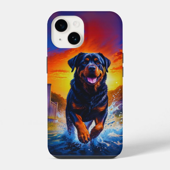 Coque iPhone Chien Rottweiler Rottie (Verso)