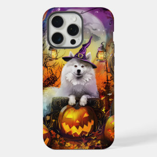 Coque iPhone 15 Pro Max Chien Samoyède Effrayant Halloween Sorcière Et Cit