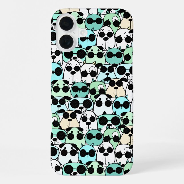 Coque iPhone Chiens avec Lunettes de Soleil (Verso)