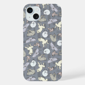 Coque iPhone 15 Plus Chiens endormis capricieux modernes Vanille sur Gr