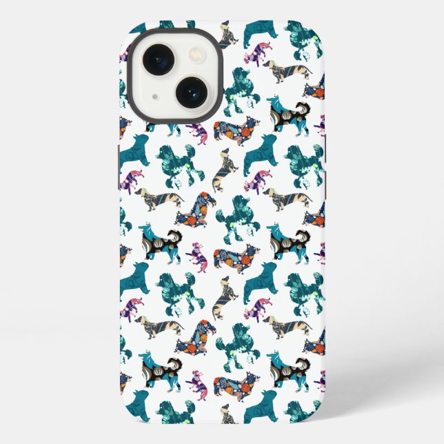 Coque iPhone Chiens Floraux (Verso)