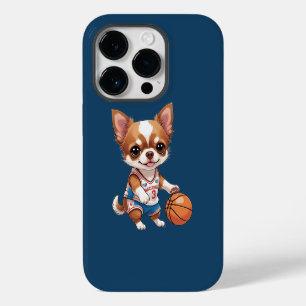 Coque Pour iPhone 14 Plus Chihuahua mignon jouant au basket-ball Sports cani