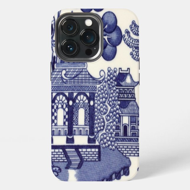 Coque iPhone Chinoiserie bleue et blanche Oriental (Dos)