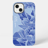 Chinoiserie personnalisée Chic Blue Lotus Mandala