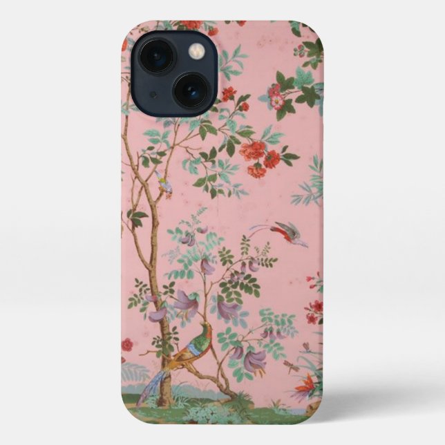 Coque iPhone Chinoiserie rose (Verso)