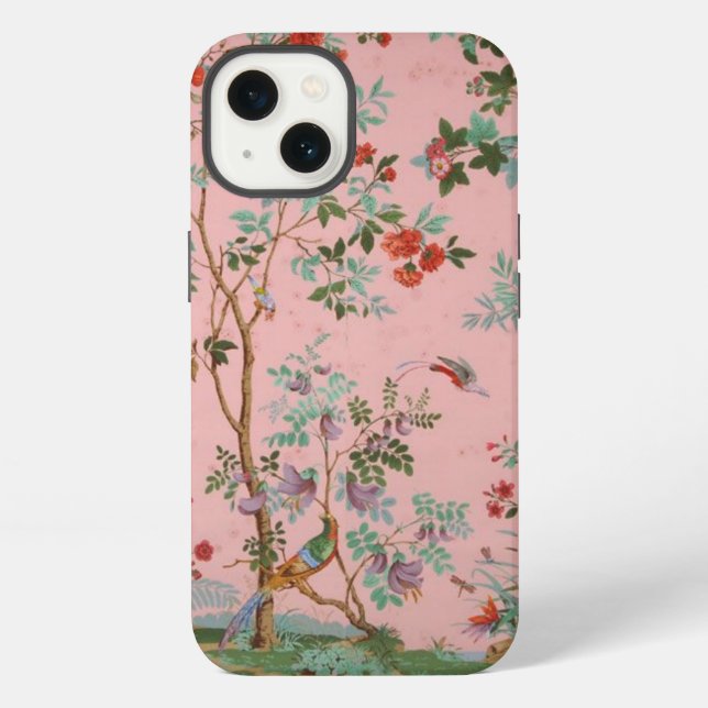 Coque iPhone Chinoiserie rose (Verso)