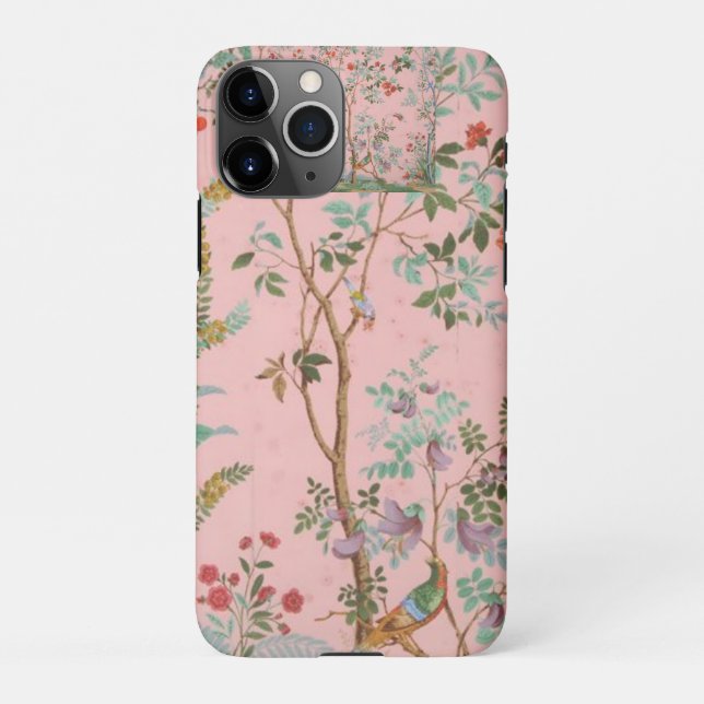 Coque iPhone Chinoiserie rose (Dos)