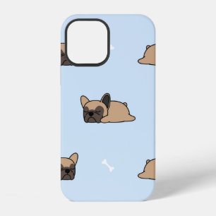 Coque iPhone 12 Chiot bouledogue français mignon dormant sans cout