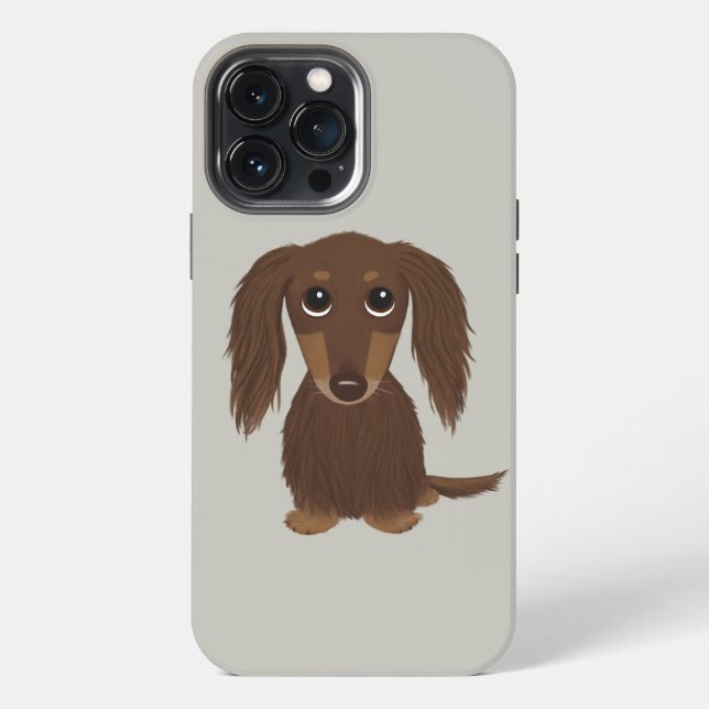 Coque iPhone Chocolat mignon Longhé Brown Dachshund (Verso)