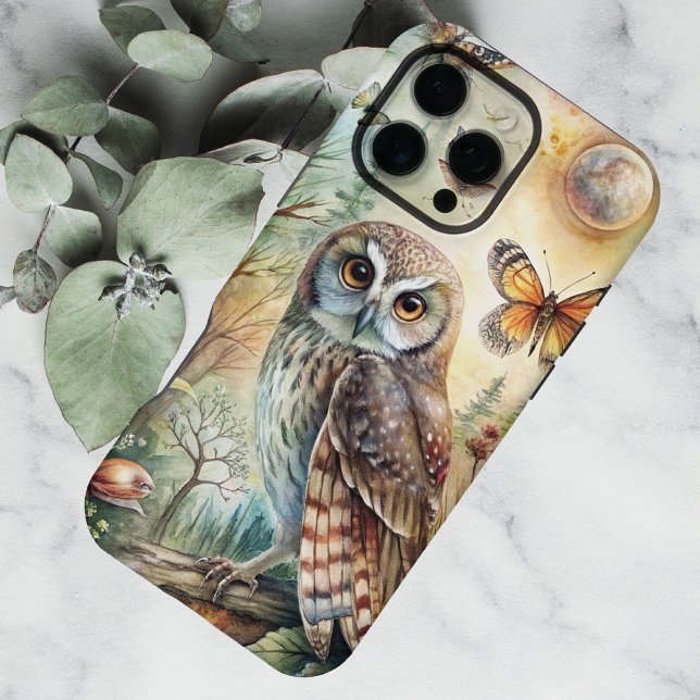 Coque iPhone Chouette bohème de la forêt (Créateur téléchargé)