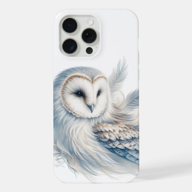 Coque iPhone Chouette élégante en aquarelle (Verso)