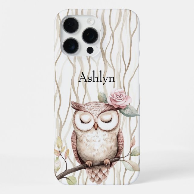 Coque iPhone Chouette Fleur Rose Enchantée (Verso)