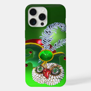 COQUE iPhone 15 PRO MAX CHOUETTE JOAILLIER, CHAPEAU ELFES ,TRÈFLE ET PLUME