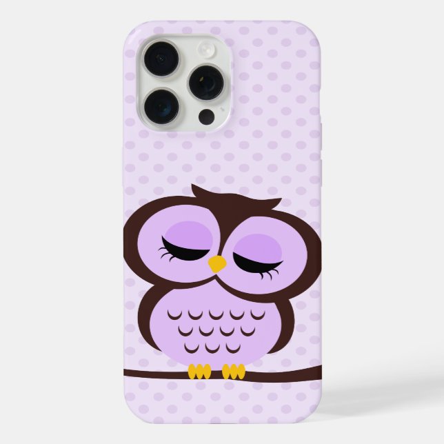 Coque iPhone Chouette mignonne pourpre (Verso)