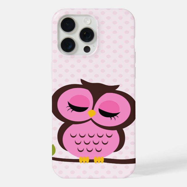 Coque iPhone Chouette rose douce (Verso)