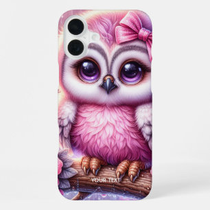 Coque iPhone 16 Plus Chouette rose mignonne Imaginaire Sakura