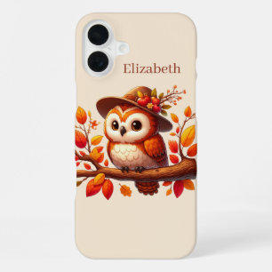 Coque iPhone 16 Plus Chouette saisonnière mignonne ajouter un nom
