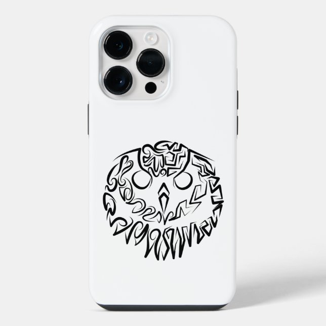 Coque iPhone Chouette tribale noire et blanche (Verso)