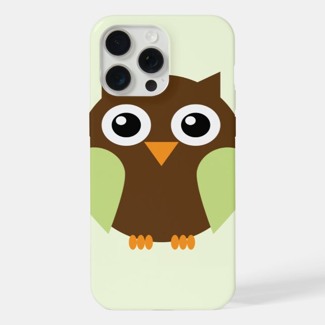 Coque iPhone Chouette verte mignonne (Verso)